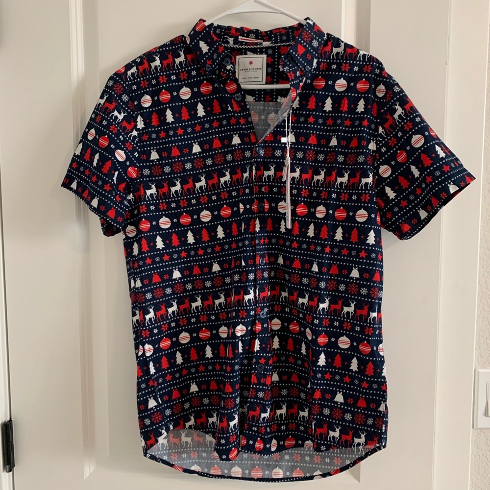 Denim & Flower holiday button up size M